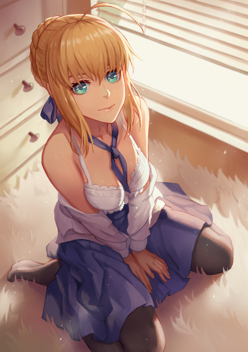 dress fate/grand_order fate/stay_night mool_yuegang pantyhose saber