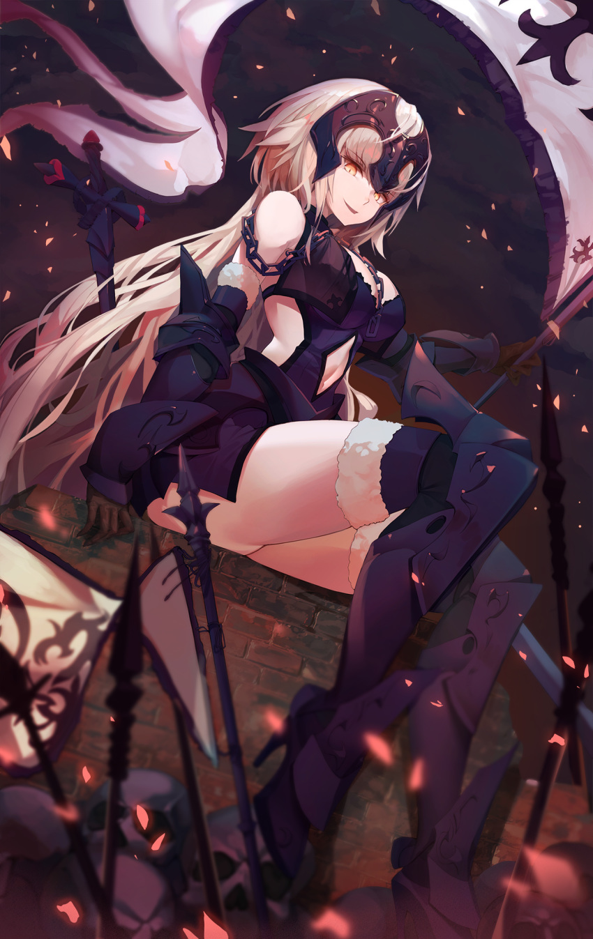 armor fate/grand_order heels jeanne_d'arc jeanne_d'arc_(alter)_(fate) munseonghwa thighhighs weapon