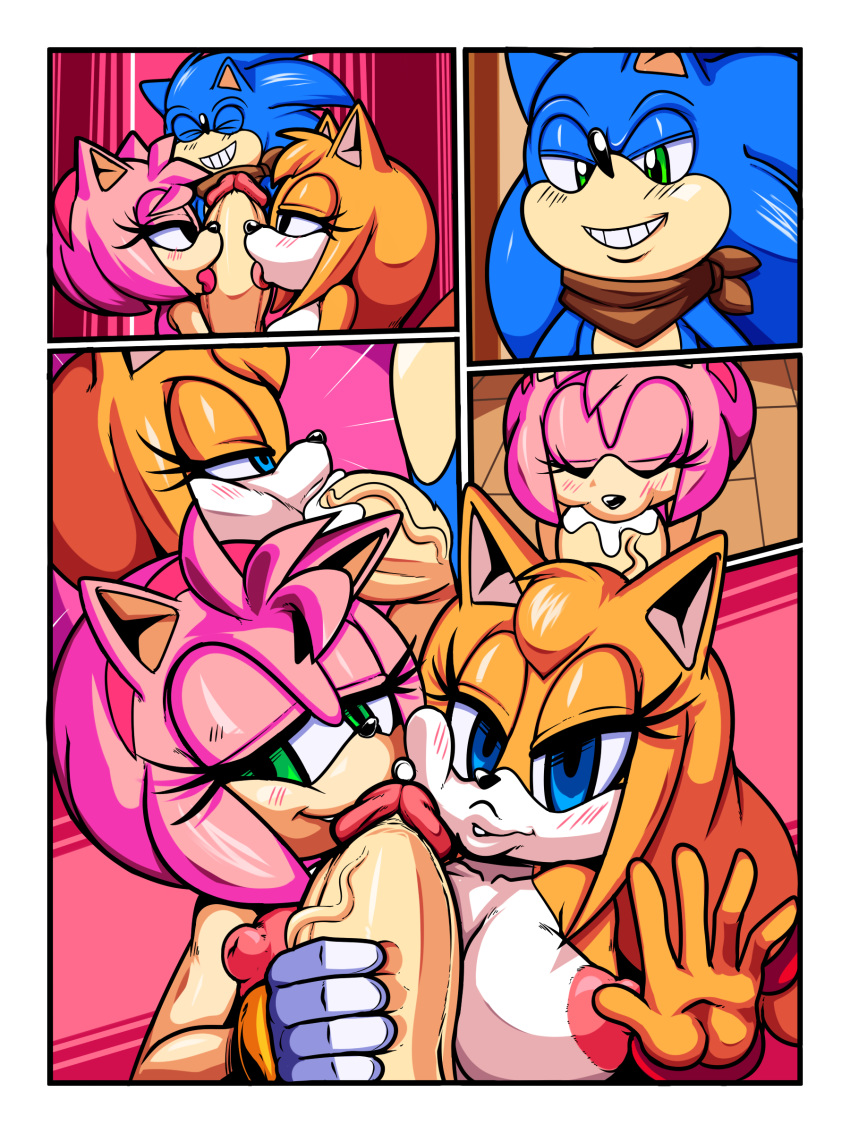 absurd_res amy_rose anthro big_breasts big_penis breasts canine cloudz comic cum cum_in_mouth cum_inside dreamcastzx1 fellatio female fox group group_sex hedgehog hi_res huge_breasts huge_penis licking male male/female mammal oral penis penis_lick sex sonic_(series) sonic_boom sonic_the_hedgehog threesome tongue tongue_out video_games zooey_the_fox