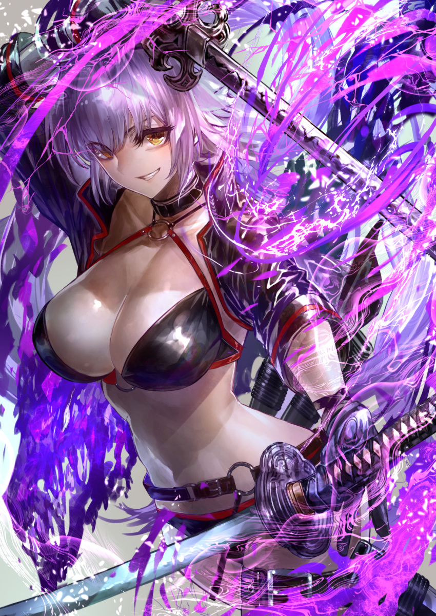cleavage fate/grand_order jeanne_d'arc jeanne_d'arc_(alter)_(fate) signo_aaa sword