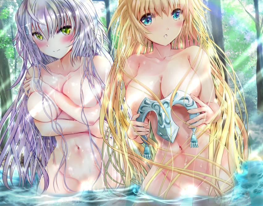 bathing cleavage fate/grand_order jeanne_d'arc jeanne_d'arc_(alter)_(fate) naked tagme wet