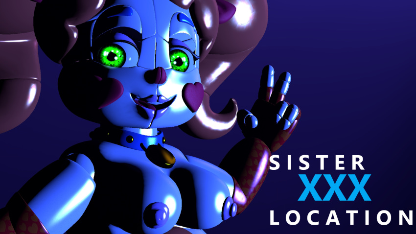 3d_(artwork) animatronic baby_(fnafsl) breasts digital_media_(artwork) female five_nights_at_freddy's glowing glowing_eyes humanoid looking_at_viewer machine nipples not_furry nude robot sister_location solo source_filmmaker video_games yaboiscout