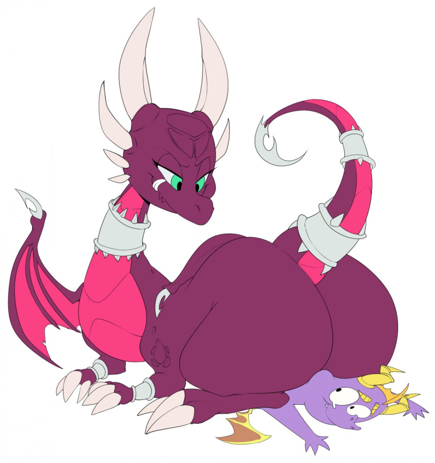 big_butt butt choker collar cynder dragon eyelashes facesitting female happy horn macro riipley scalie spyro spyro_the_dragon tongue video_games wings