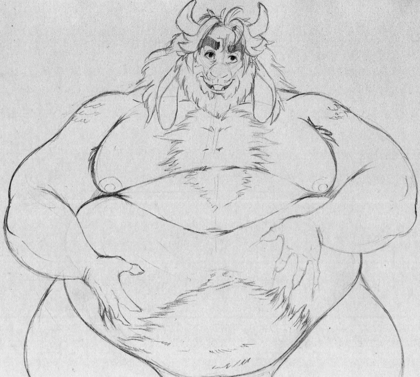 anthro asgore_dreemurr caprine goat kosmonius male mammal overweight solo undertale video_games