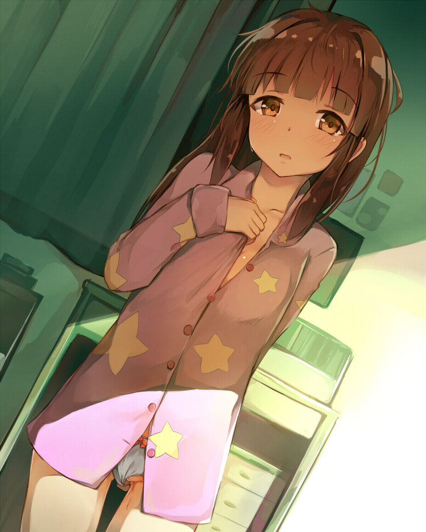 ogata_chieri open_shirt pajama pantsu seneto the_idolm@ster the_idolm@ster_cinderella_girls