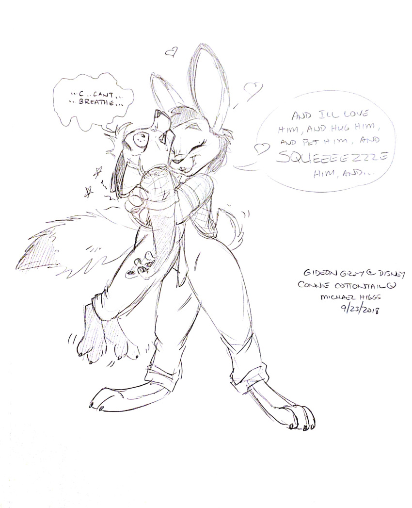 ... canine connie_cottontail disney fan_character female flemish_giant fox gideon_gray lagomorph larger_female male mammal rabbit size_difference smaller_male spine_snapping zootopia