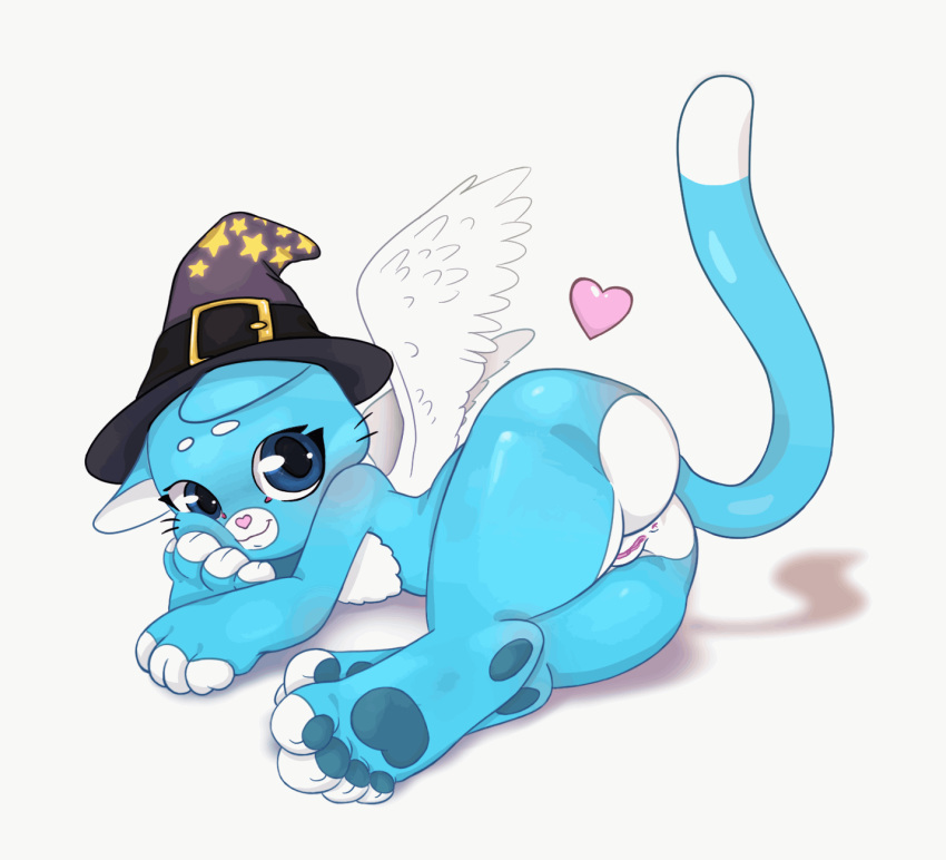 &lt;3 animated anus butt cat cute feline female hat magic_user mammal ponpoka pussy solo wings witch xolani_(xenoyia)