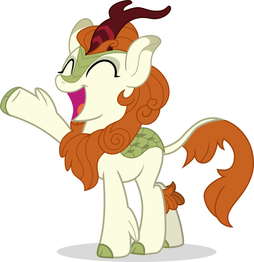 2018 alpha_channel autumn_blaze_(mlp) equine female feral friendship_is_magic green_scales hair kirin mammal my_little_pony scales scalie shutterflyeqd simple_background smile solo transparent_background