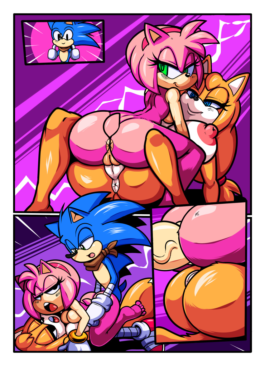 amy_rose anthro anus big_breasts big_butt big_penis bisexual breasts butt canine cloudz comic dreamcastzx1 female female/female fox hedgehog hi_res huge_breasts huge_butt huge_penis male male/female mammal nude penis pussy sonic_(series) sonic_boom sonic_the_hedgehog video_games zooey_the_fox