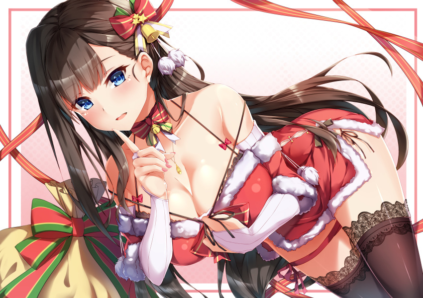 christmas cleavage tagme thighhighs yuxian_youka