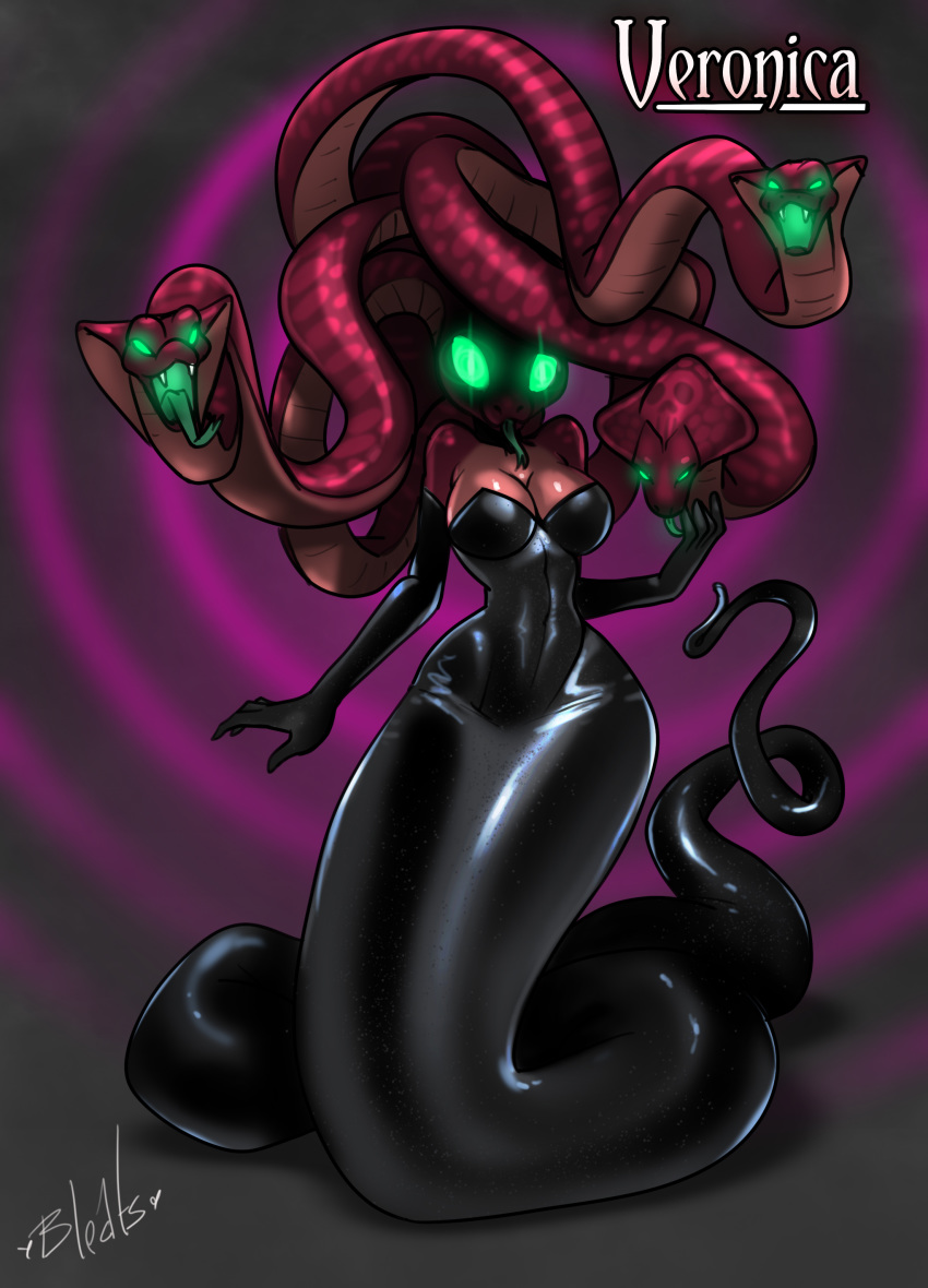 bdsm bleats breasts danger domination female female_domination general: glowing glowing_eyes gorgon hypnosis mind_control mistress naga reptile rubber scalie snake veronica