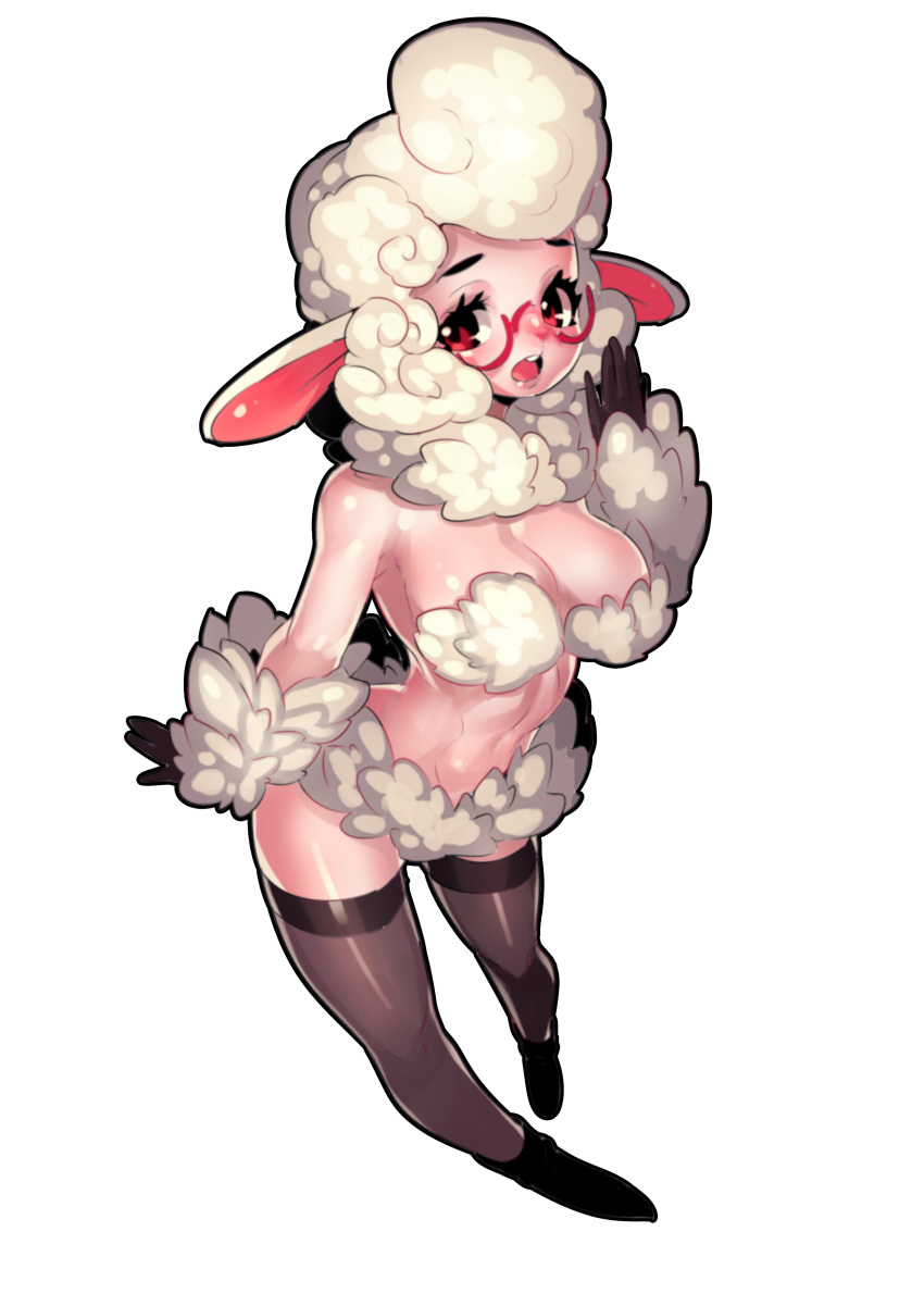 breasts caprine celebrated_earl clothing dawn_bellwether disney eyewear female glasses gloves legwear mammal sheep solo stockings wool zootopia