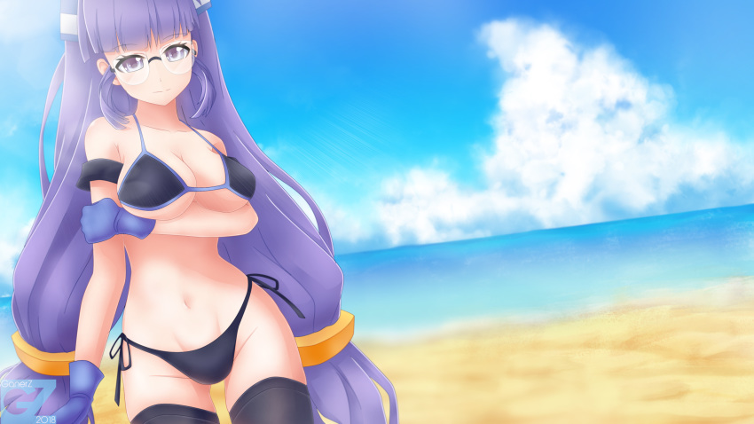 breasts glasses gluko large_breasts mon_colle_knights purple_hair tagme