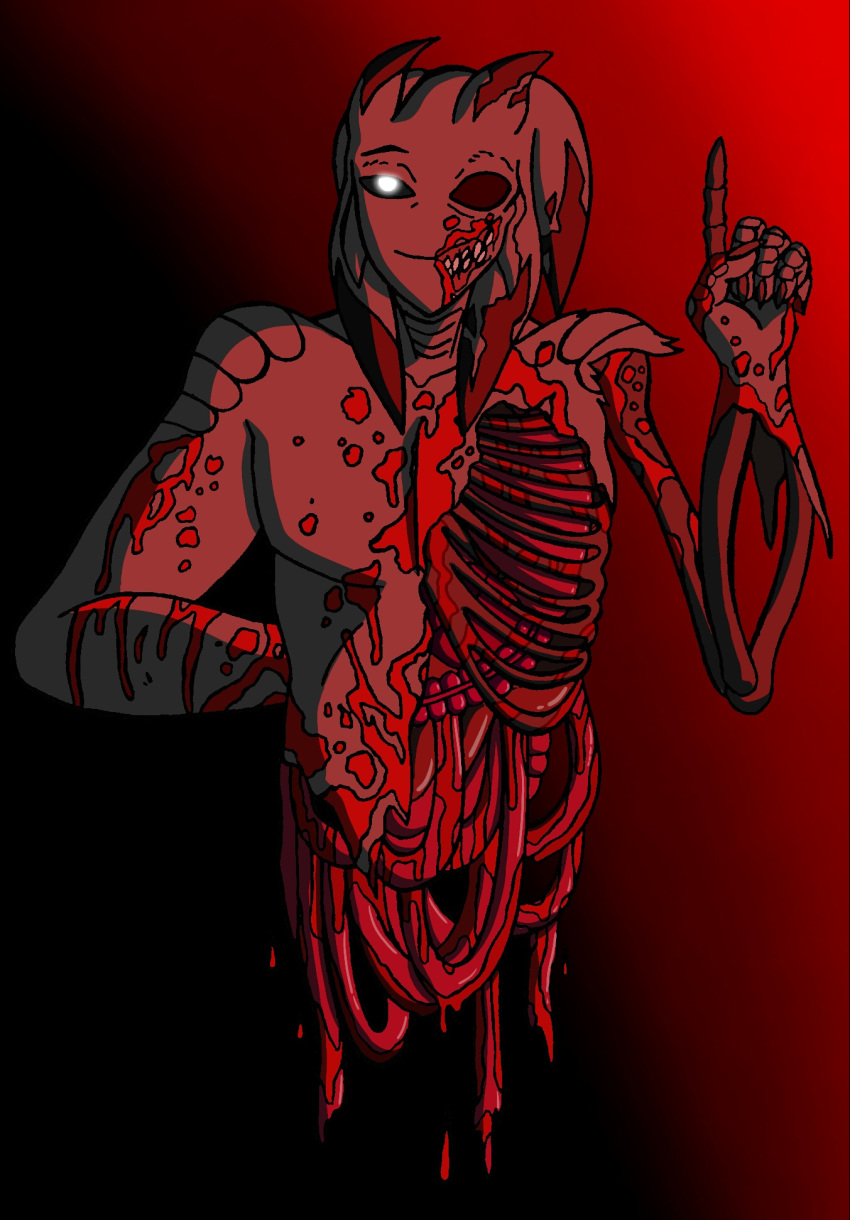 blood digitalart gore organs red_background simple_background solo violence zimaku15 zomzom15