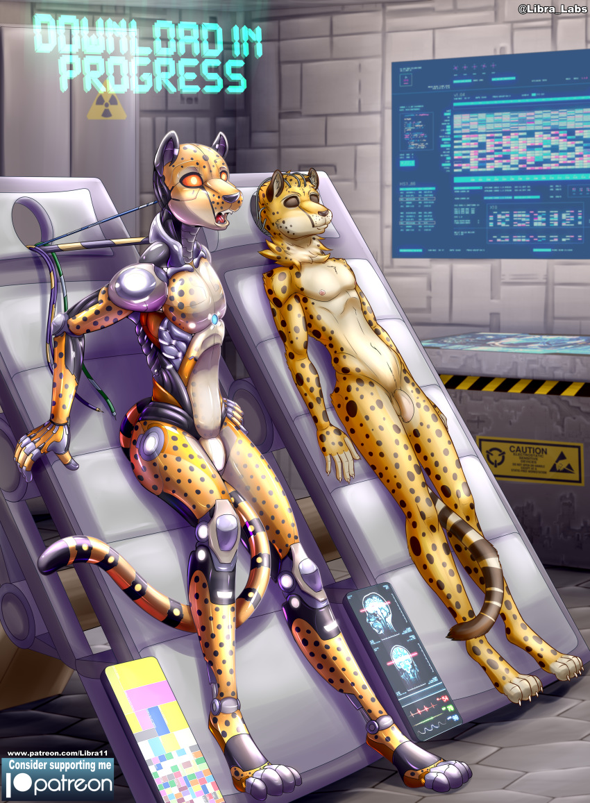 absurd_res android anthro cheetah clone feline hi_res libra-11 machine male mammal nude penis robot science synthetic
