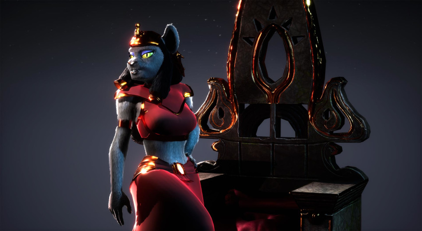 3d_(artwork) aladdin anthro armlet black_hair brown_fur clothing digital_media_(artwork) disney feline female fur hair mammal mirage mirage_(aladdin)