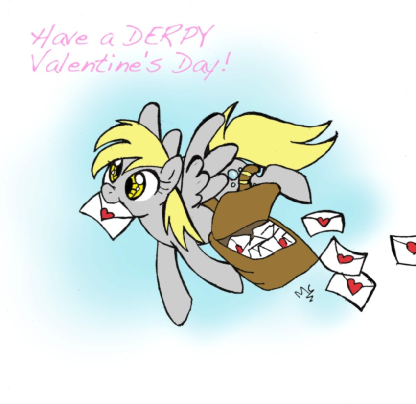 &lt;3 cutie_mark derpy_hooves_(mlp) english_text equine female feral friendship_is_magic hair low_res mammal micaelashark_(artist) my_little_pony pegasus solo text wings yellow_eyes