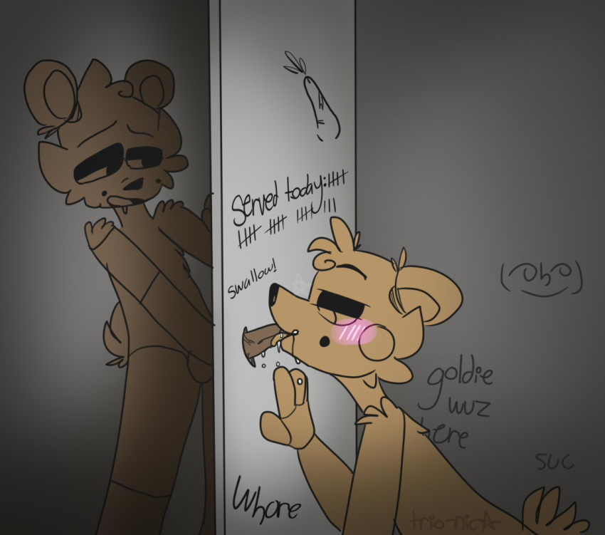 2018 animatronic bear blush fellatio five_nights_at_freddy's five_nights_at_freddys_2 freddy_(fnaf) fur glory_hole machine male male/male mammal oral oral_penetration penetration penis robot sex toy_freddy video_games