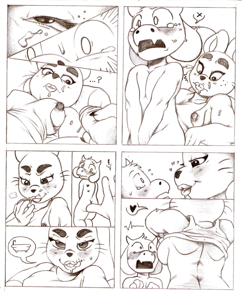 2018 ? anthro asriel_dreemurr bedroom_eyes blush breasts caprine caught clothing comic cruelpastry embarrassed female goat half-closed_eyes lagomorph licking licking_lips male mammal masturbation monochrome nipple_slip nipples penis rabbit rabbit_shopkeeper seductive sleeping smile standing surprise tears tongue tongue_out uncut undertale undressing video_games whiskers young