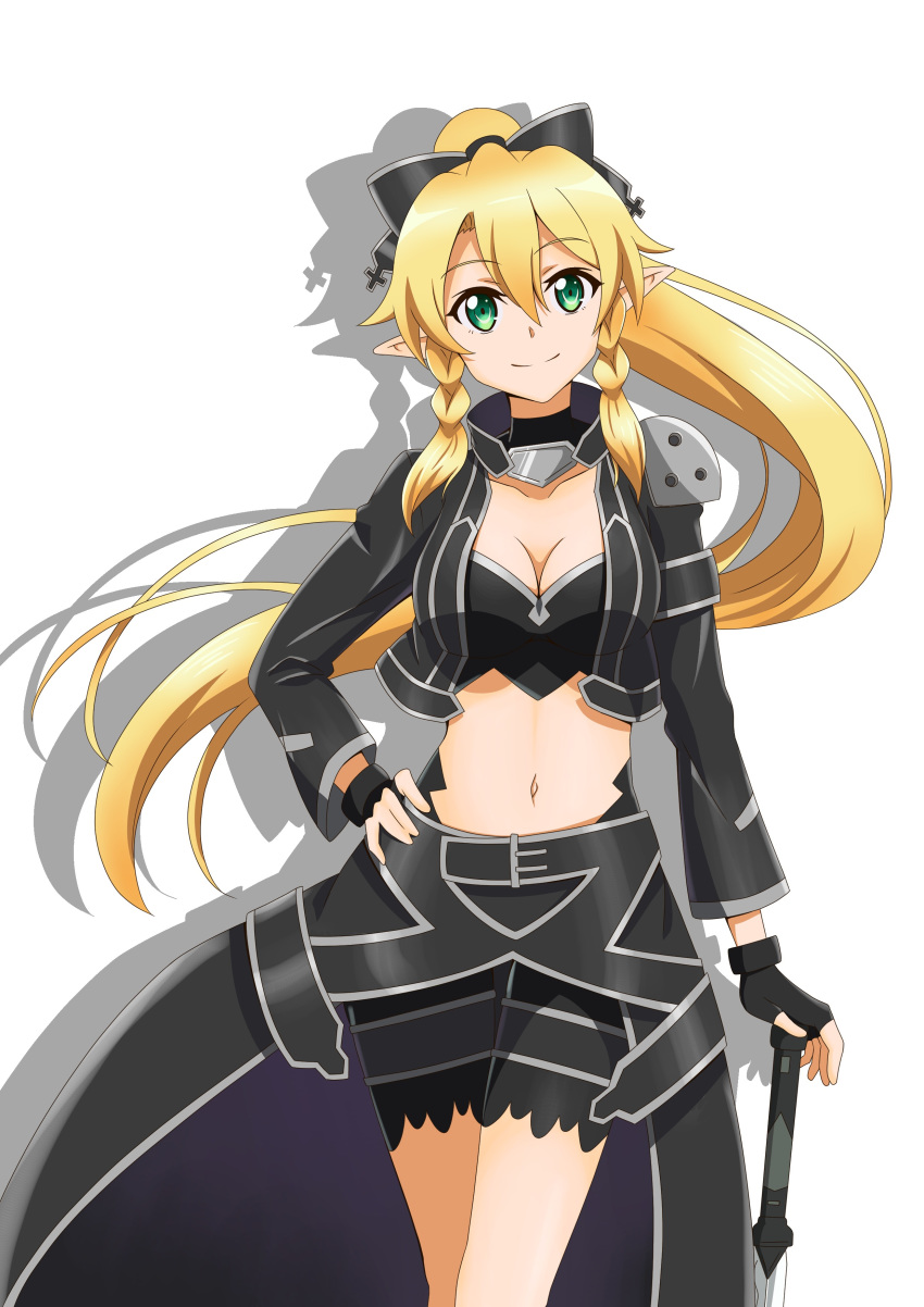 1girl alternate_outfit highres leafa midriff sword_art_online