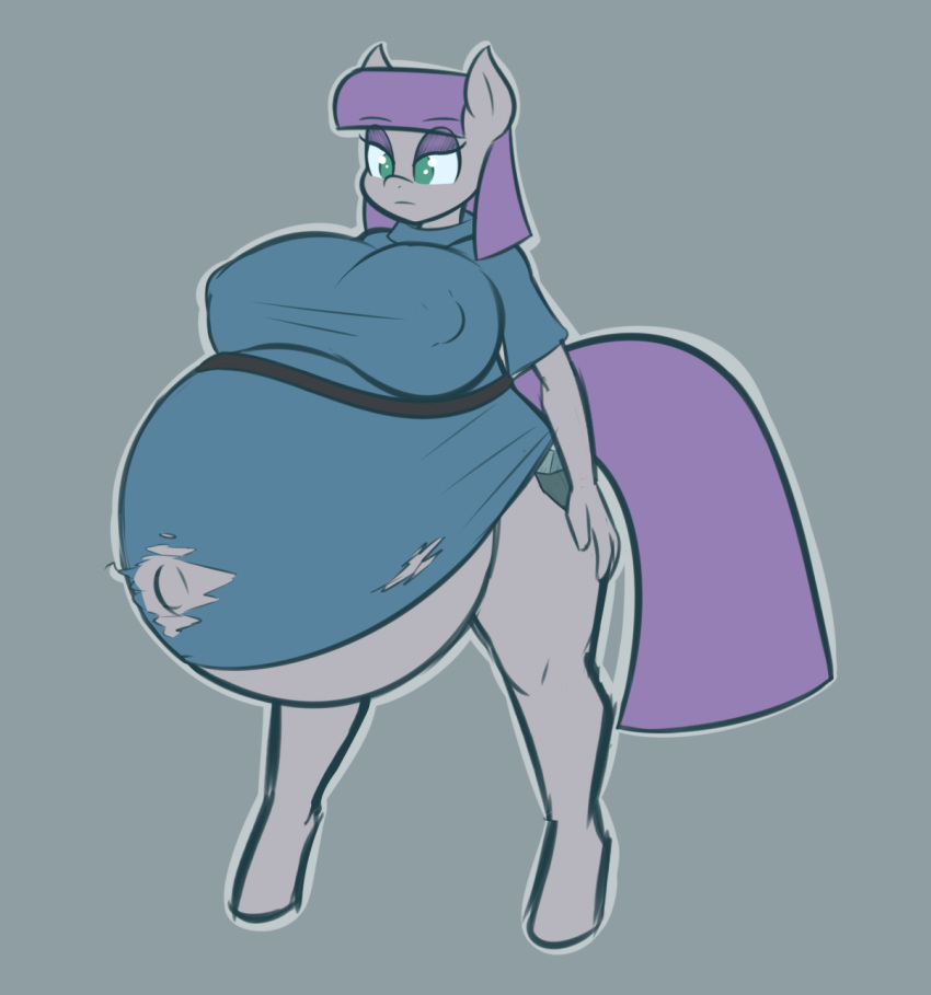 anthro belly big_belly clothed clothing equine female forfun41 friendship_is_magic huge-breasts hyper hyper_pregnancy mammal maud_pie_(mlp) my_little_pony pregnant solo