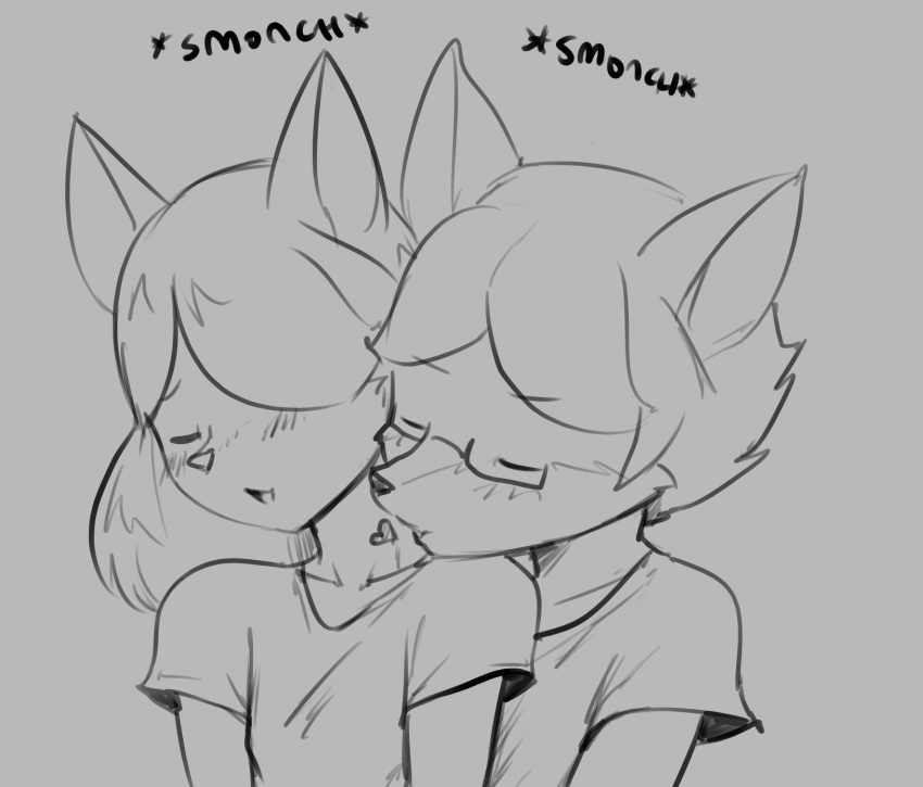 &lt;3 anthro blush canine con_(thecon) eyewear fox girly glasses kissing male male/male mammal morgan_(thecon) thecon wolf