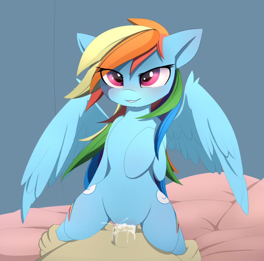 2018 bestiality blush cum cum_in_pussy cum_inside cutie_mark duo equine erection faceless_male female feral friendship_is_magic hair human human_on_feral interspecies looking_pleasured male mammal my_little_pony pegasus penetration penis posionjoke pussy rainbow_dash_(mlp) vaginal vaginal_penetration wings