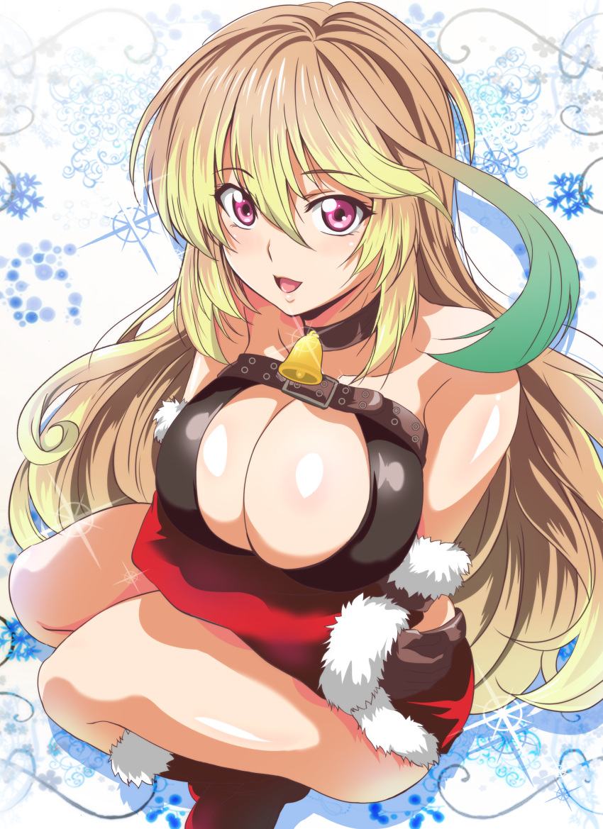 breast_hold christmas cleavage mira_maxwell tales_of tales_of_xillia washizuka_shou