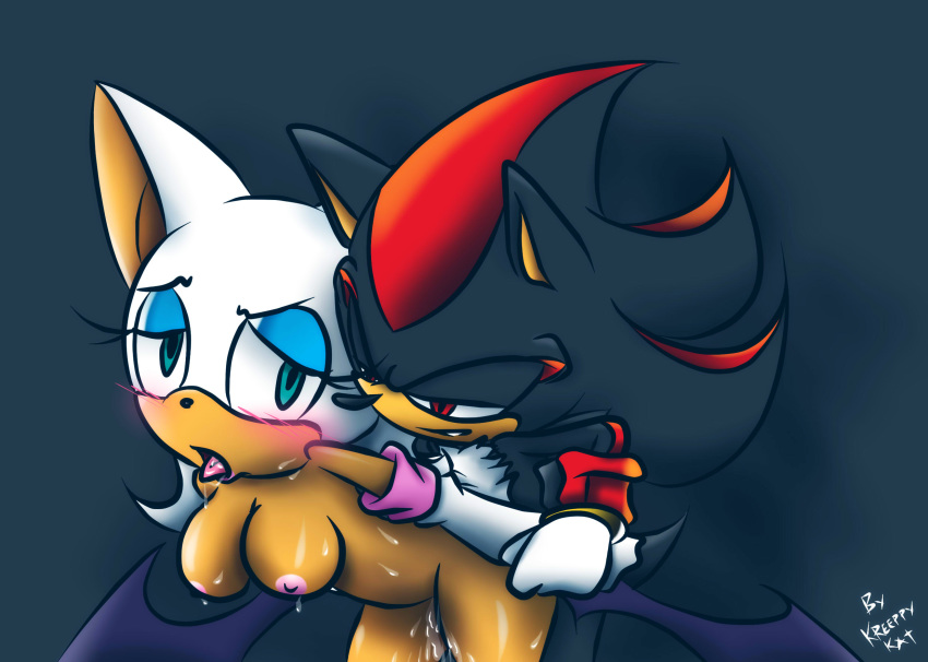 ahegao bat blush duo female hedgehog kreeppykat looking_pleasured male male/female mammal pussy_juice rouge_the_bat sex shadow_the_hedgehog sonic_(series) sweat tongue tongue_out