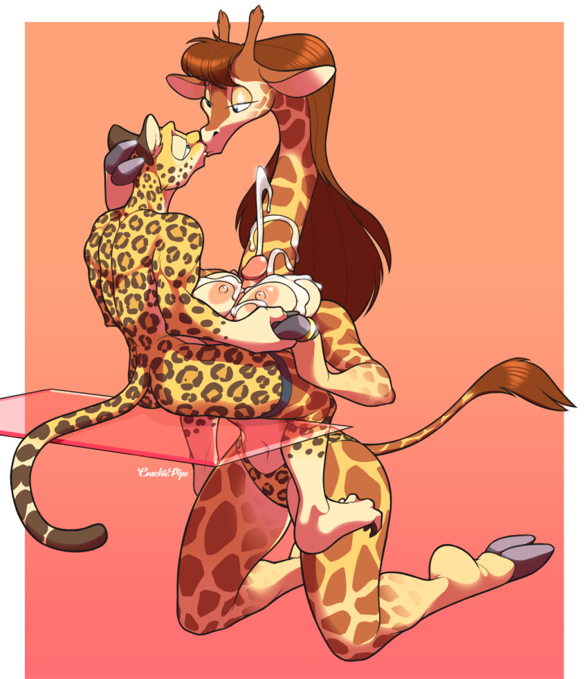 big_breasts breasts clothed clothing crackiepipe cum cum_on_breasts cum_on_neck desmond_(zootopia_fan_character) disney ejaculation eye_contact feline female giraffe giraffe_print hand_holding husband_and_wife jaguar jaguar_print kissing kneeling male male/female mammal molly_(zootopia_fan_character) ossicones pants_pull predator/prey ring romantic_couple sex signature size_difference titfuck toe_curl topless wedding_ring zootopia