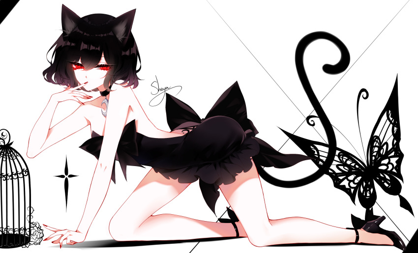 animal_ears dress heels nekomimi sheya tail