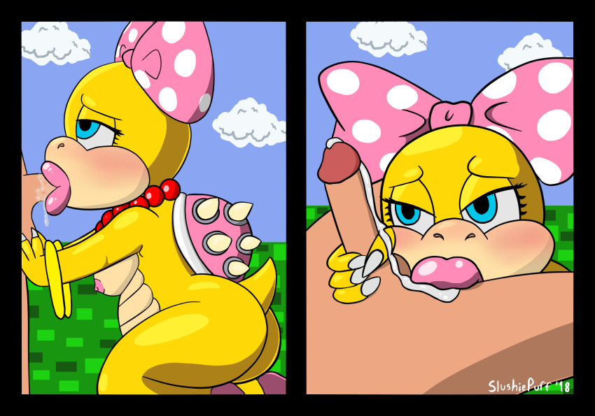 duo fellatio female female_focus koopaling male male/female mario mario_bros nintendo oral sex slushiepuff solo_focus super video_games wendy_o_koopa