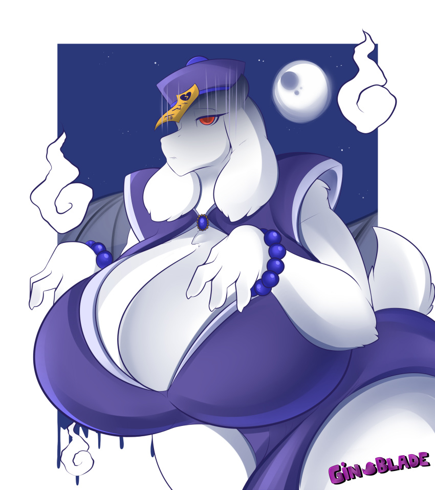 2018 big_breasts bracelet breasts caprine cleavage clothed clothing costume female fur gin-blade goat halloween hat holidays horn huge_breasts jewelry jiangshi long_ears looking_at_viewer mammal mature_female red_eyes solo thick_thighs toriel undertale video_games voluptuous white_fur wide_hips