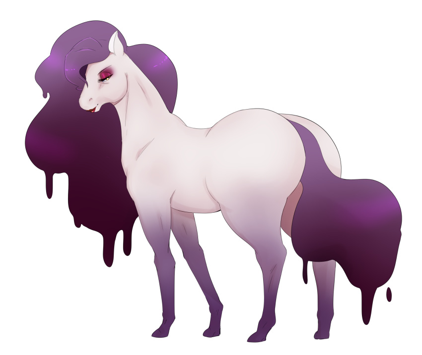 big_butt butt equine female hair hi_res horse mammal purple_hair sundown sundown_(artist) voluptuous wide_hips