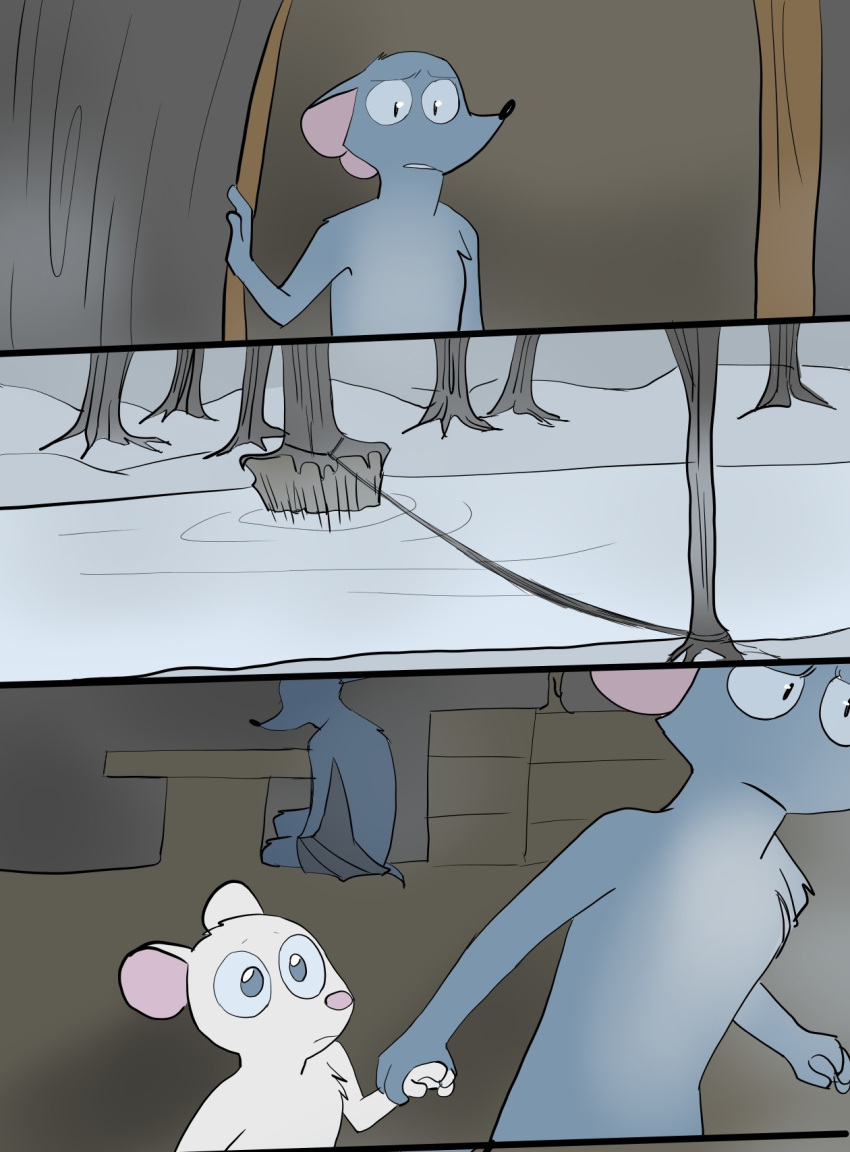 anthro bat cold comic forest invalid_tag island lary_(yinller) mammal montimer_(yinller) mouse rodent ronnie_(yinller) snow tree water yinller