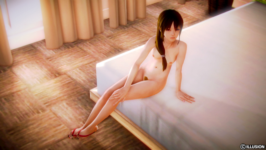 1girls 3d breasts brown_hair female female_only gintama honey_select illusion illusion_soft looking_at_viewer mutsu_(gintama) navel nipples nude pubic_hair pussy red_eyes small_breasts solo solo_focus uncensored