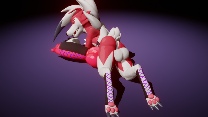 3d_(artwork) anthro balls big_balls blender_(software) deretto digital_media_(artwork) hi_res hyper hyper_penis knot lycanroc midnight_lycanroc nintendo penis pok&eacute;mon pok&eacute;mon_(species) video_games