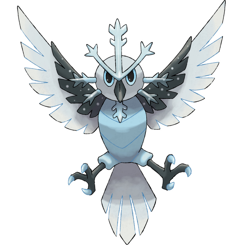 alpha_channel ambiguous_gender avian beak bird black_eyes blue_body blue_feathers blue_sclera digital_media_(artwork) fak&eacute;mon feathers feral hi_res ice mammal nintendo owl pok&eacute;mon pok&eacute;mon_clover simple_background solo transparent_background unknown_artist video_games whizzard wings