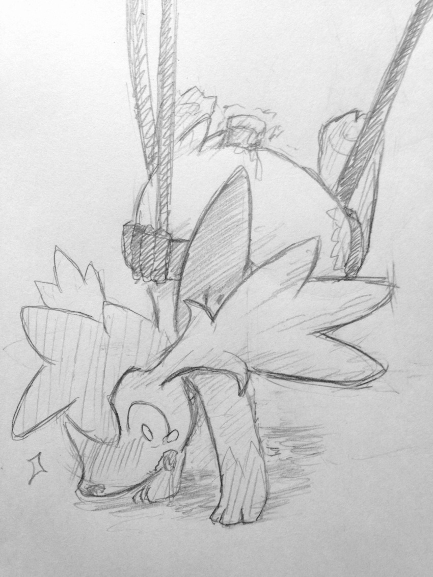 ass_up blush bound dripping drooling eiroru female feral flora_fauna hi_res legendary_pok&eacute;mon markings monochrome motion_lines nintendo open_mouth plant pok&eacute;mon pok&eacute;mon_(species) pussy_juice saliva sex_toy shaymin shaymin_(sky_form) sketch snout socks_(marking) tears tongue tongue_out traditional_media_(artwork) vibrator video_games wide_eyed
