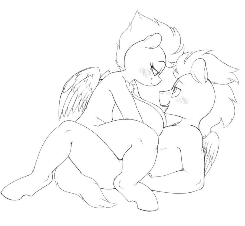 2019 big_breasts blush breasts equid equine female friendship_is_magic hi_res male male/female mammal mcsweezy monochorme monochrome my_little_pony pterippus sex sketch soarin_(mlp) spitfire_(mlp) thick_thighs wonderbolts_(mlp)