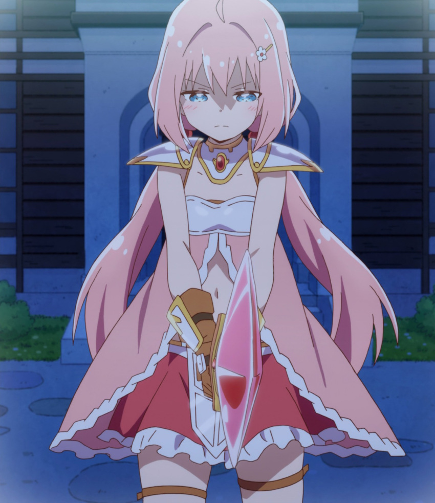 aqua_eyes endro! highres long_hair pink_hair screencap stitched sword third-party_edit weapon yuria_shardet