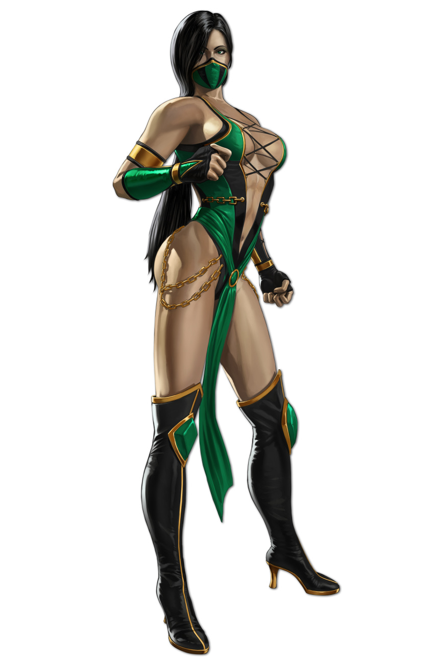 cleavage jade leotard mortal_kombat ninja thighhighs