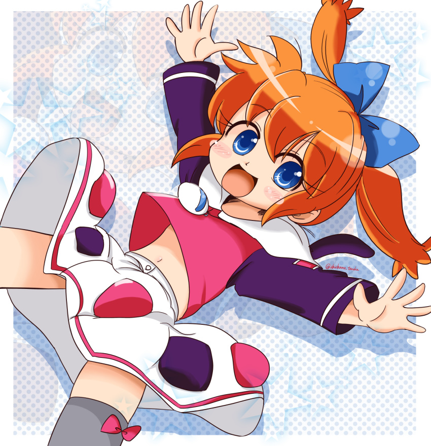 1girl blue_eyes child fushigi_mahou_fun_fun_pharmacy highres orange_hair popuri