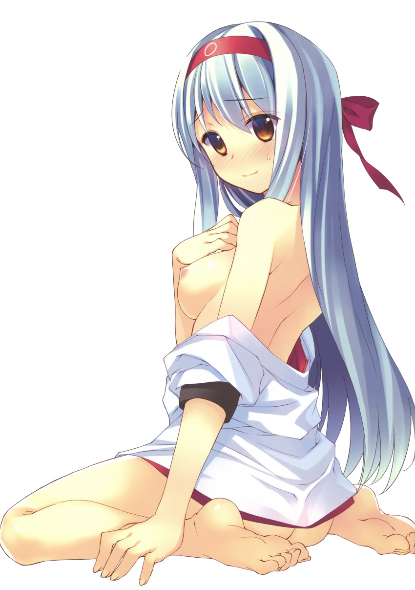 ass bottomless breasts feet kantai_collection nipples no_bra open_shirt shoukaku_(kancolle) takei_ooki ties transparent_png