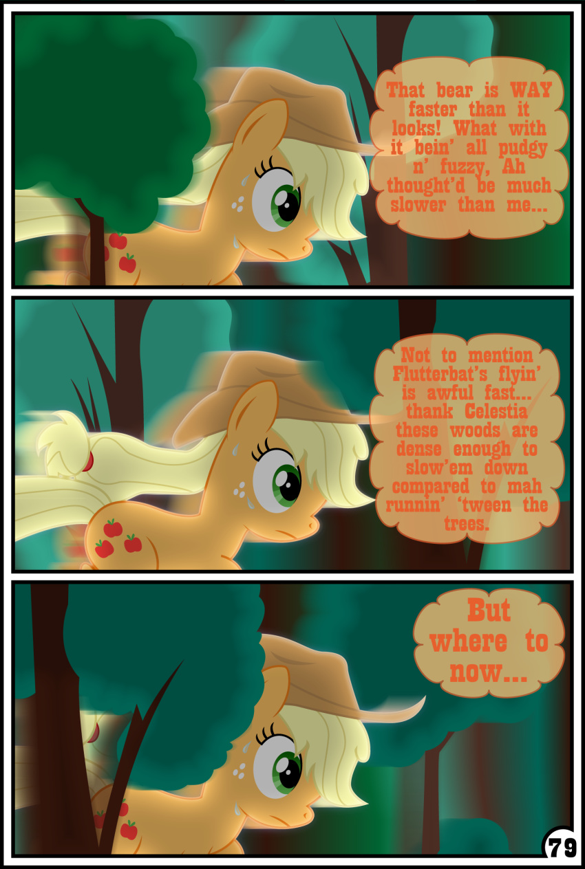 applejack_(mlp) comic earth_pony equid equine female friendship_is_magic gutovi-kun hi_res horse mammal my_little_pony outside pony sweat