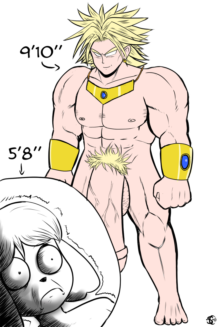 animal_crossing big_penis broly canid canine dragon_ball dragon_ball_z ear_piercing ear_ring huge_penis human isabelle_(animal_crossing) jewelry mammal muscular nintendo penis piercing saiyan sanaclone shaking shocked trembling video_games