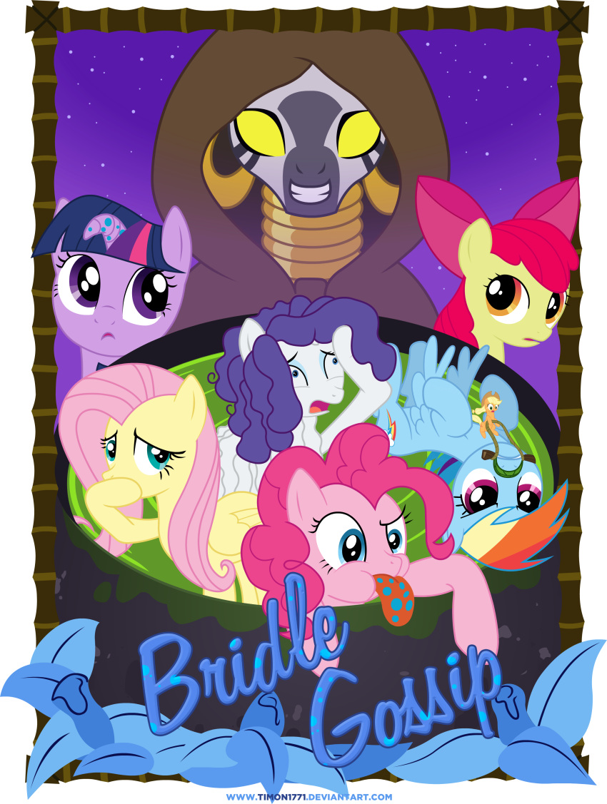 2011 absurd_res apple_bloom_(mlp) applejack_(mlp) earth_pony equid equine female feral fluttershy_(mlp) friendship_is_magic hi_res horn horse mammal micro my_little_pony pinkie_pie_(mlp) pony pterippus rainbow_dash_(mlp) rarity_(mlp) text timon1771 tongue tongue_out twilight_sparkle_(mlp) unicorn zebra zecora_(mlp)