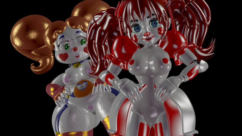 16:9 3d_(artwork) animatronic baby_(fnafsl) breasts clothing digital_media_(artwork) female five_nights_at_freddy's hi_res humanoid looking_at_viewer machine nipples nude pussy robot sister_location skirt source_filmmaker video_games yaboiscout
