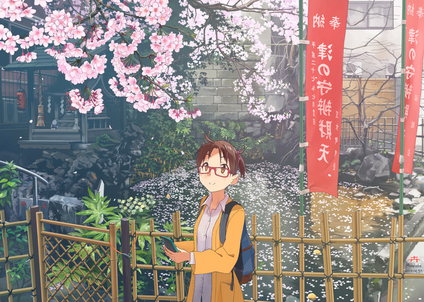 cherry_blossoms flowers glasses kusakabe original scenic