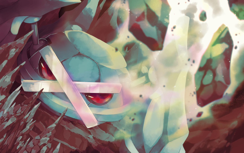 hi_res metagross nemesia/haineko nintendo pok&eacute;mon pok&eacute;mon_(species) red_eyes stalagmite video_games